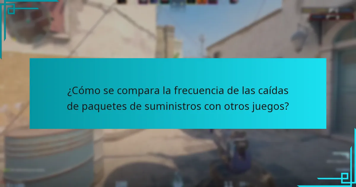 ¿Cómo se compara la frecuencia de las caídas de paquetes de suministros con otros juegos?