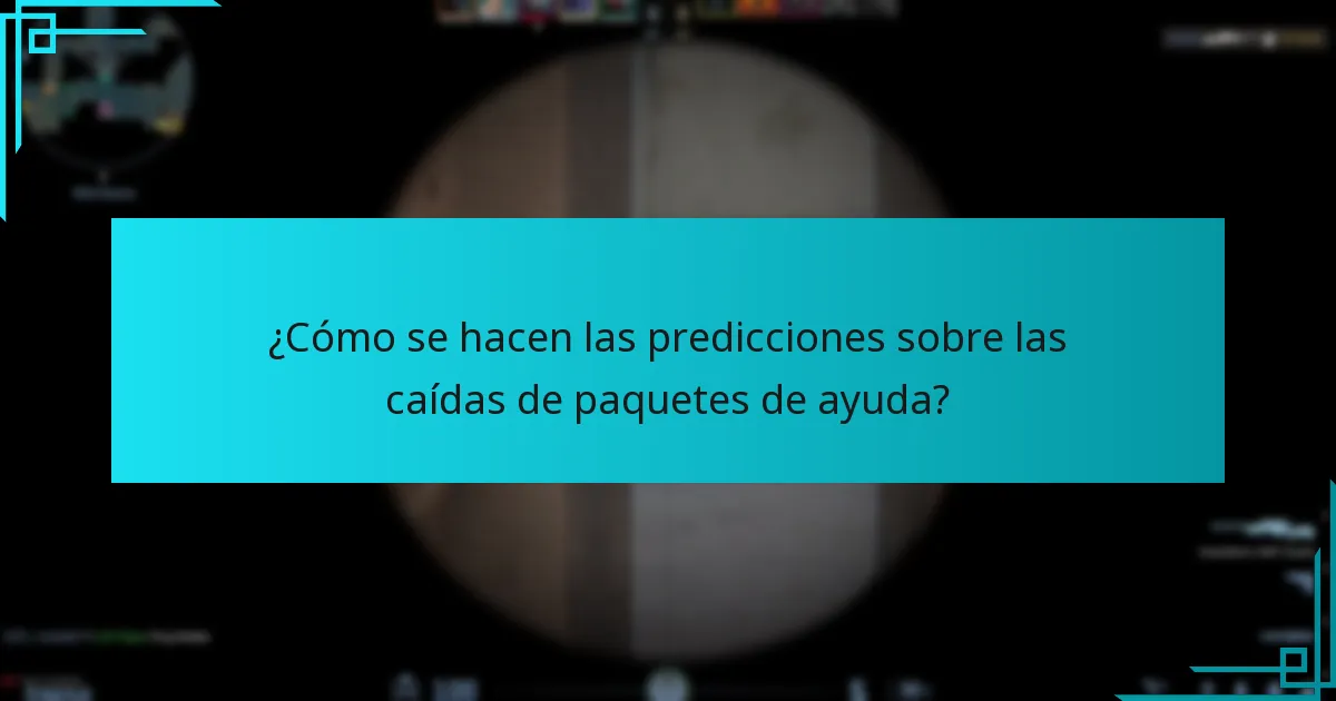 ¿Cómo se hacen las predicciones sobre las caídas de paquetes de ayuda?