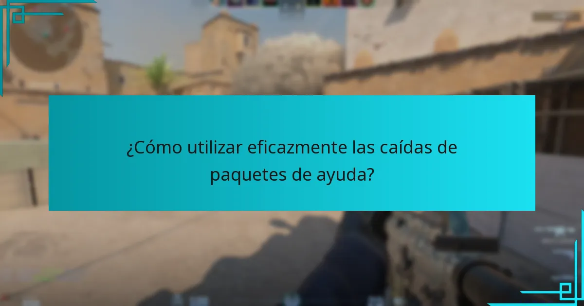 ¿Cómo utilizar eficazmente las caídas de paquetes de ayuda?